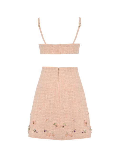 Abito in tweed con ricami floreali Elisabetta Franchi | AB78652E2AR6
